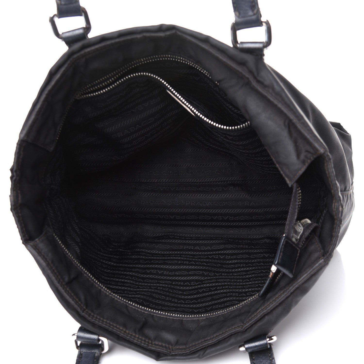 Prada Saffiano Tessuto Nylon Tote Black 6 of 22