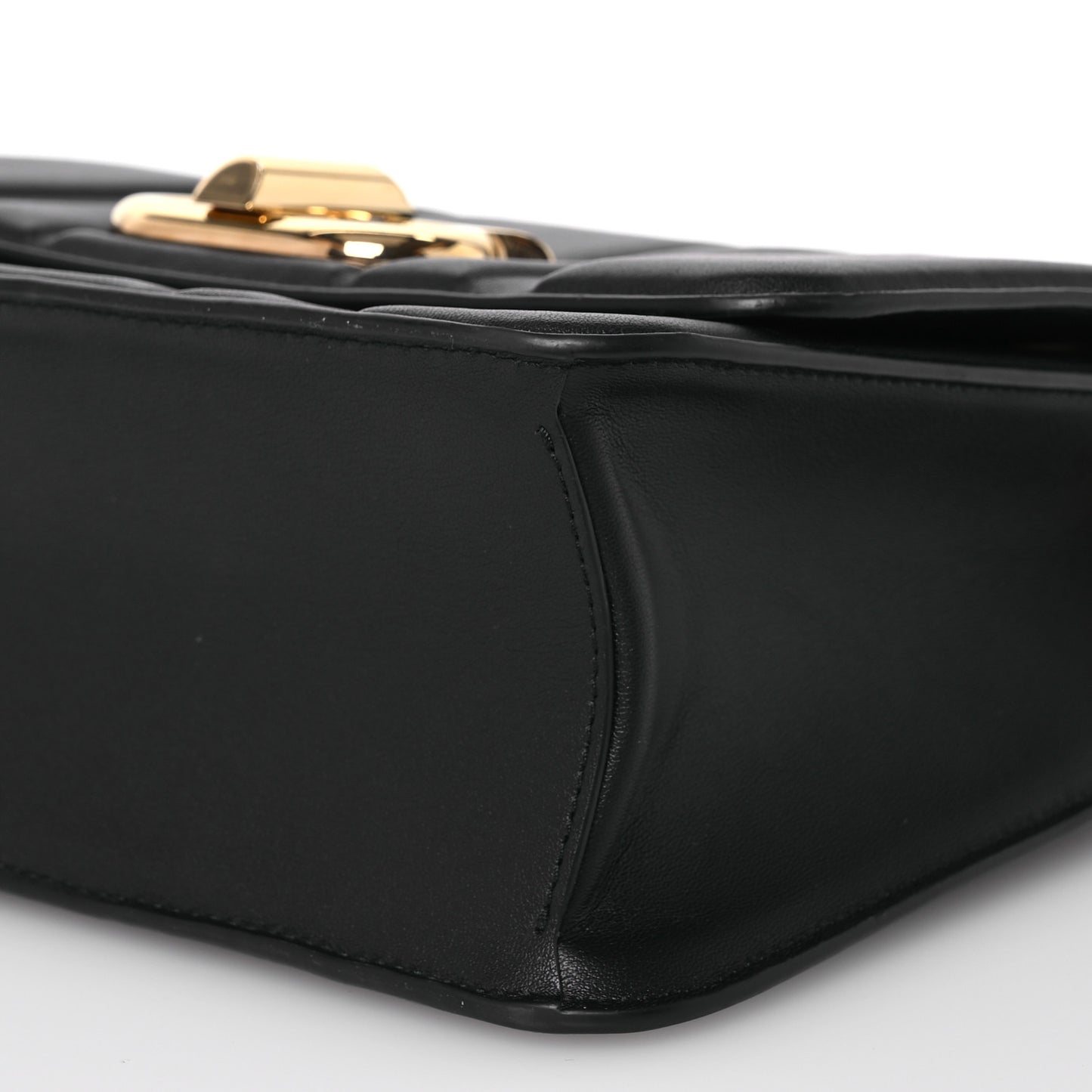 Calfskin Quilted Medium New Gancini Shoulder Bag Black