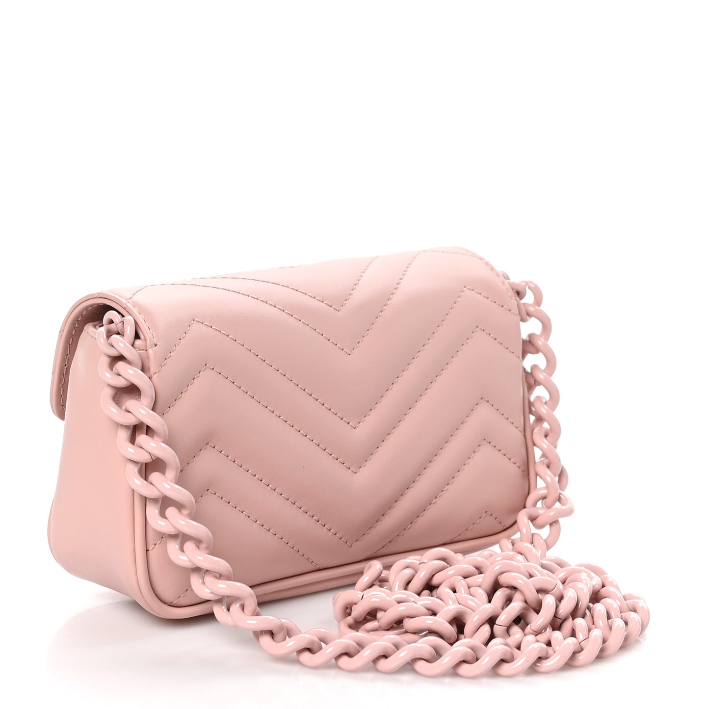 Calfskin Matelasse Monochrome GG Marmont Chain Belt Bag Perfect Pink