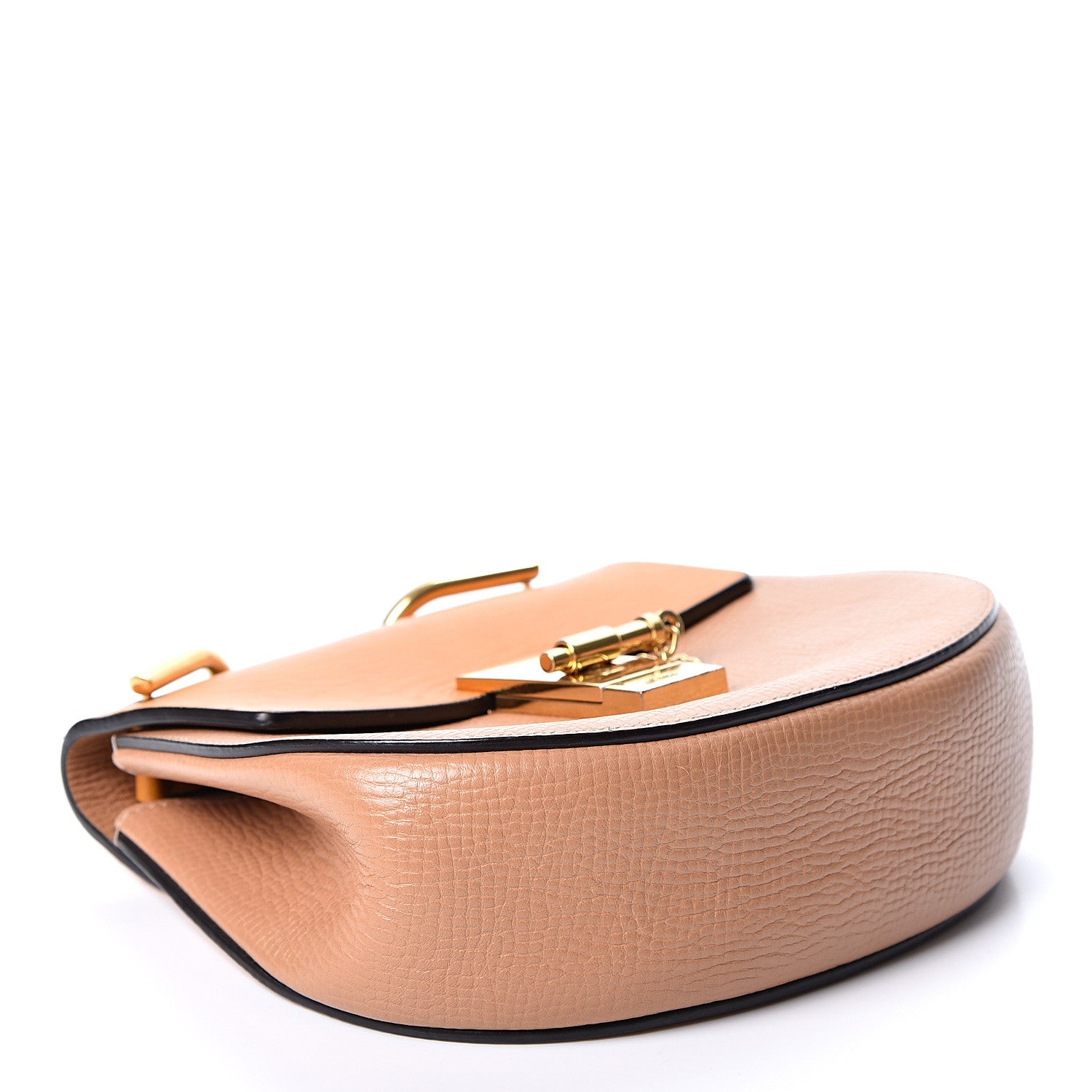 Chloe Grained Calfskin Lambskin Bi-Color Drew Shoulder Bag Wet Sand Sunflower 3 of 9