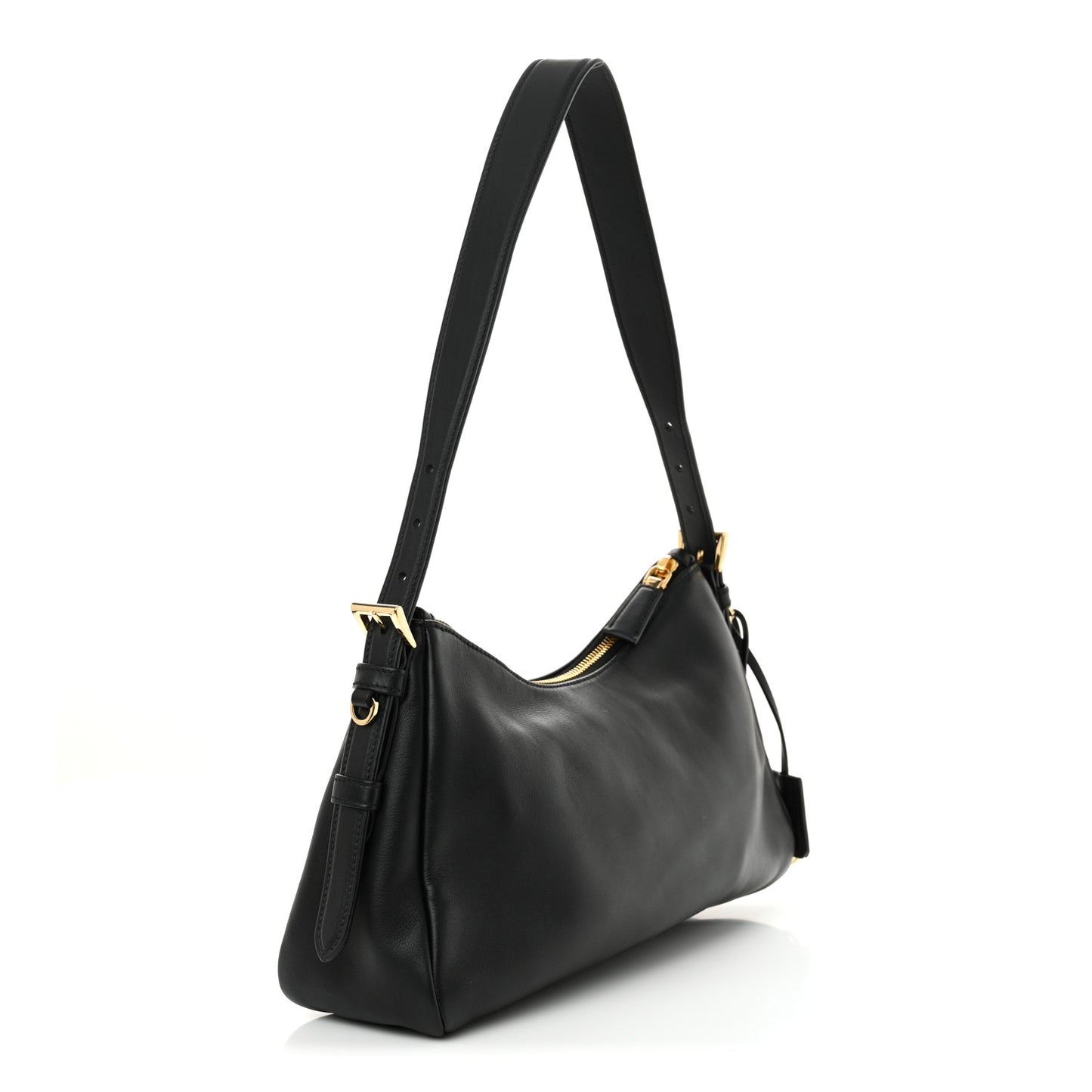 Soft Calfskin Medium Aimee Shoulder Bag Black