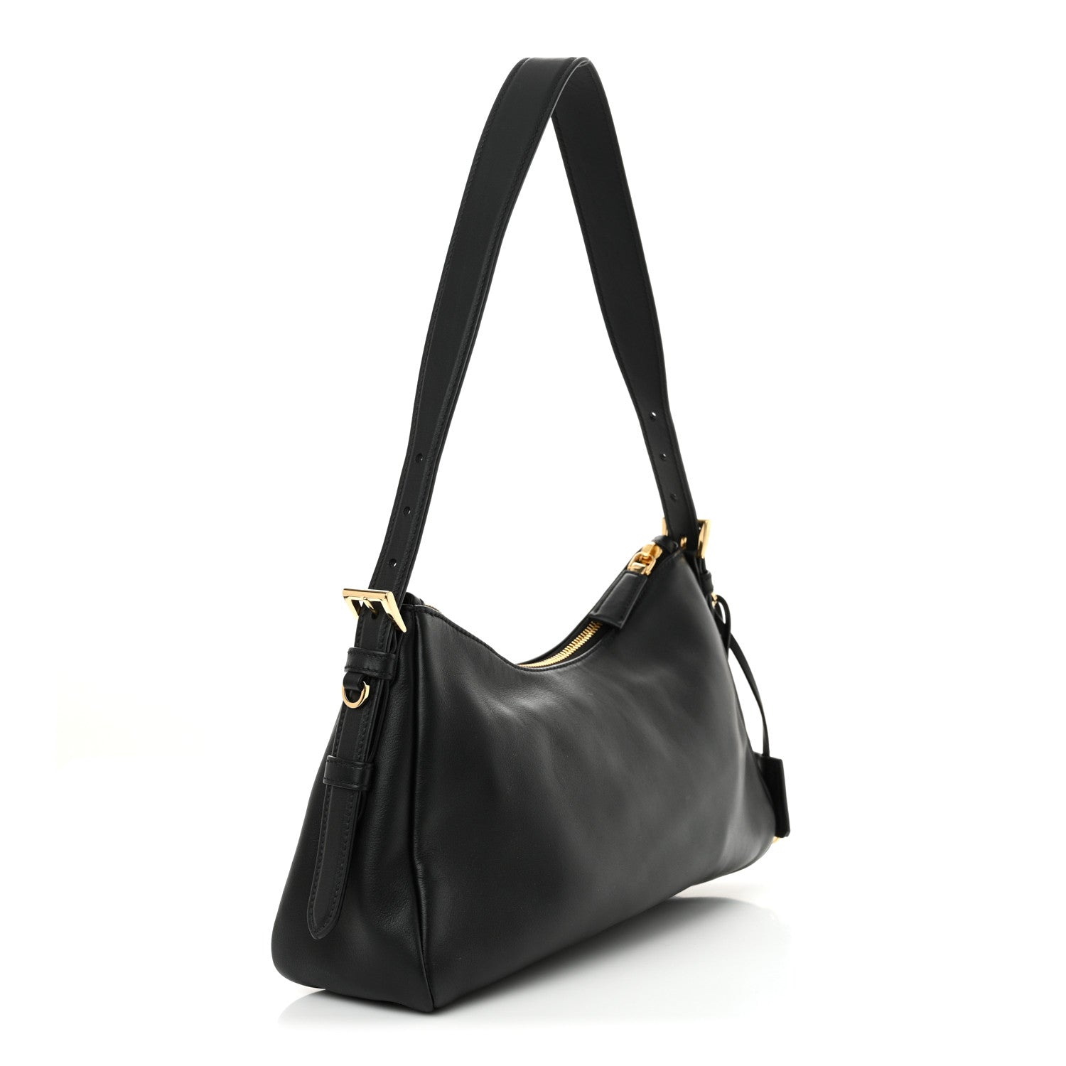 Prada Soft Calfskin Medium Aimee Shoulder Bag Black 3 of 10