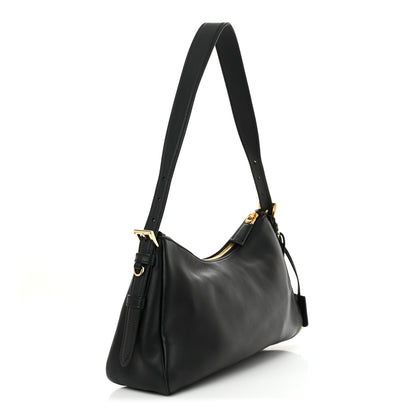 Prada Soft Calfskin Medium Aimee Shoulder Bag Black 3 of 10