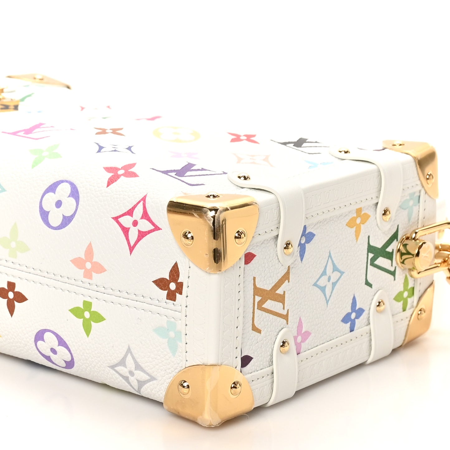 LV x TM Cowhide Monogram Multicolor Side Trunk MM White