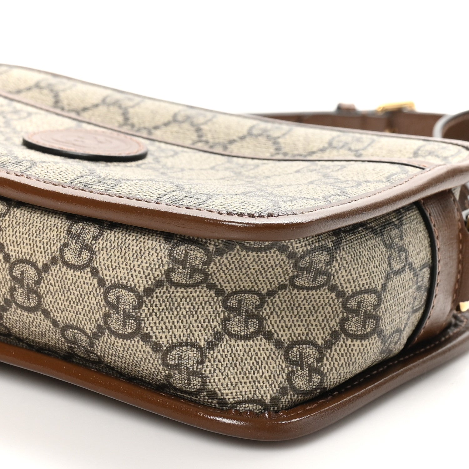 Gucci GG Supreme Monogram Azalea Calfskin Mini Retro Interlocking G Shoulder Bag Beige Ebony Brown Sugar 10 of 10