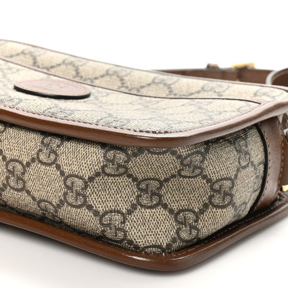 Gucci GG Supreme Monogram Azalea Calfskin Mini Retro Interlocking G Shoulder Bag Beige Ebony Brown Sugar 10 of 10