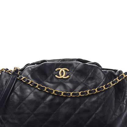 Chanel Calfskin Quilted Coco Shelter Bowling Bag Navy 10 of 11