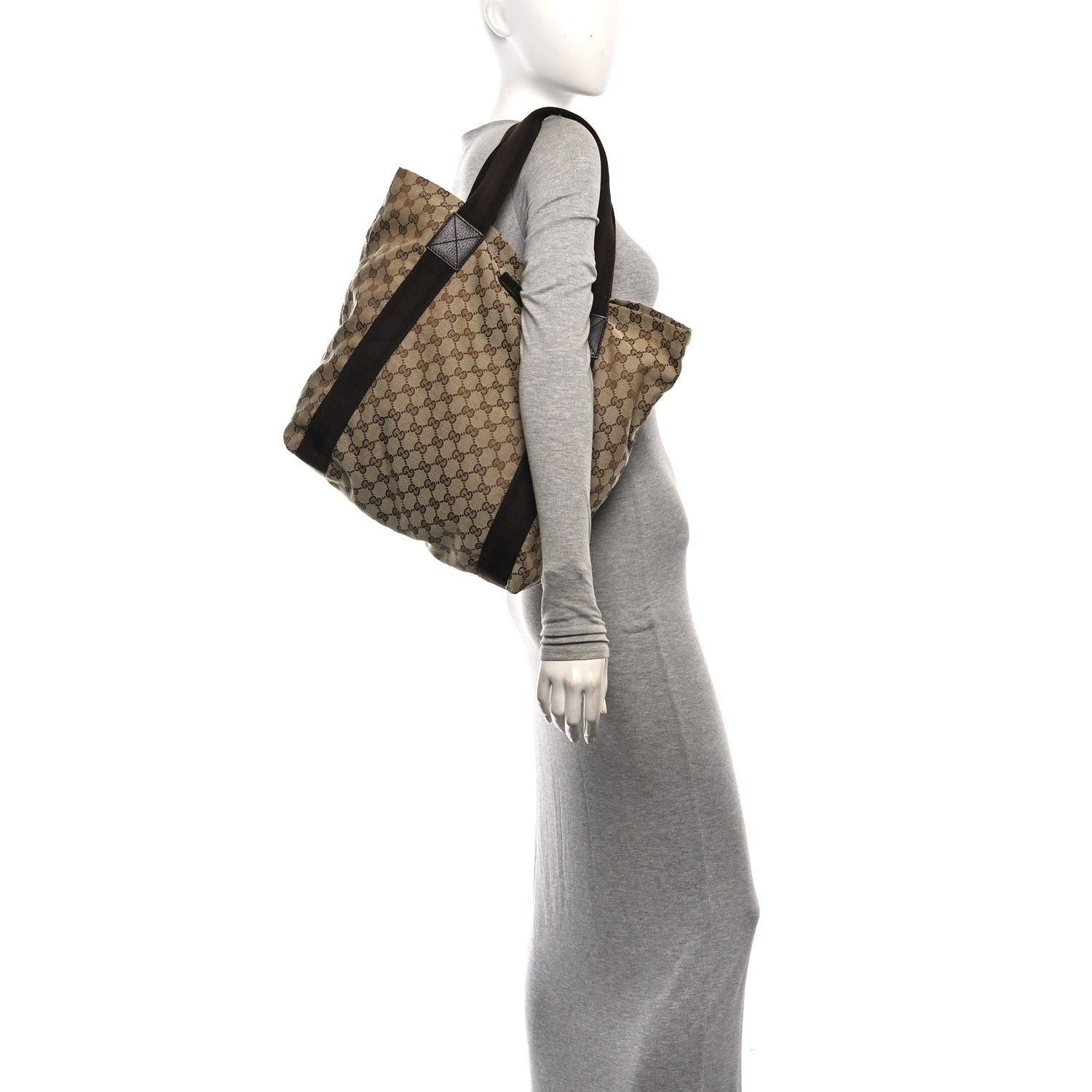 Gucci GG Monogram Medium Handle Vertical Tote Bag Dark Brown 2 of 10