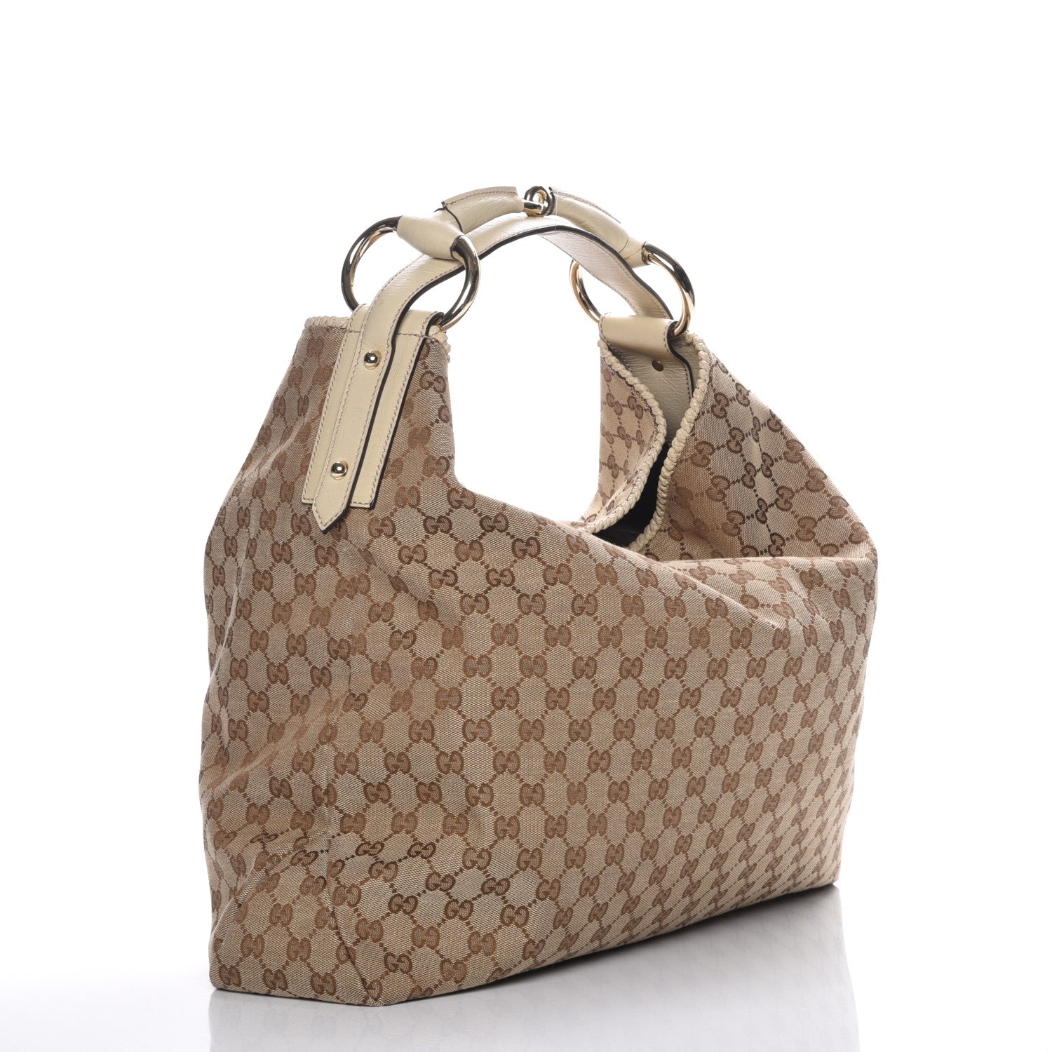 Gucci Monogram Large Horsebit Chain Hobo Off White 3 of 7