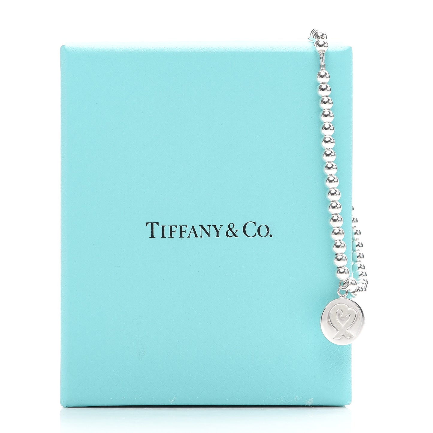 Sterling Silver 4mm Paloma Picasso Loving Heart Tag Bead Bracelet