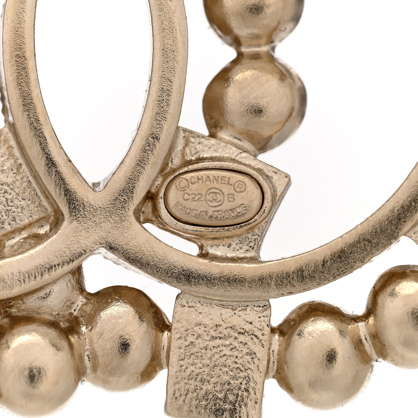 Baguette Crystal CC Brooch Gold