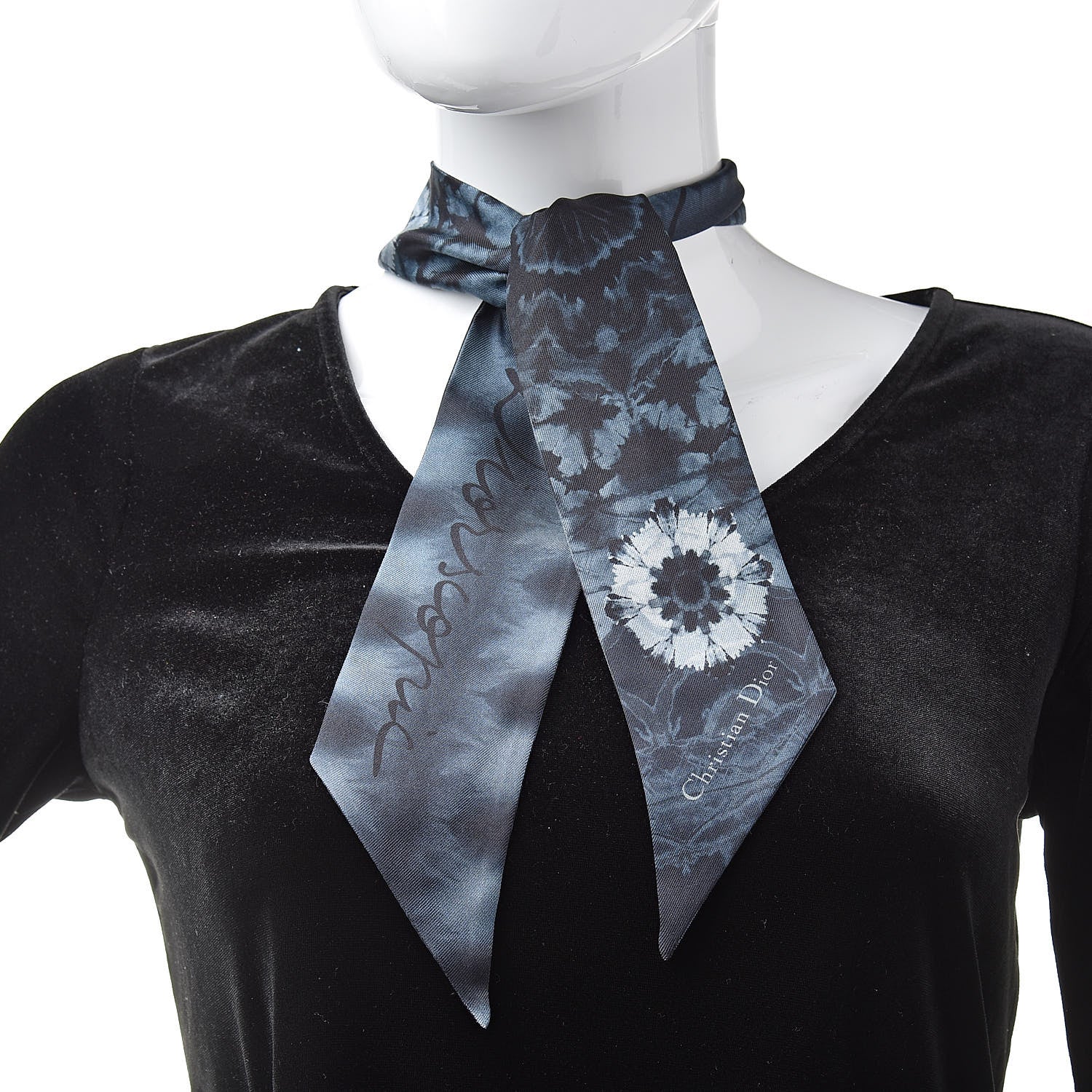 Christian Dior Silk KaleiDioroscopic Mitzah Scarf Blue 2 of 4