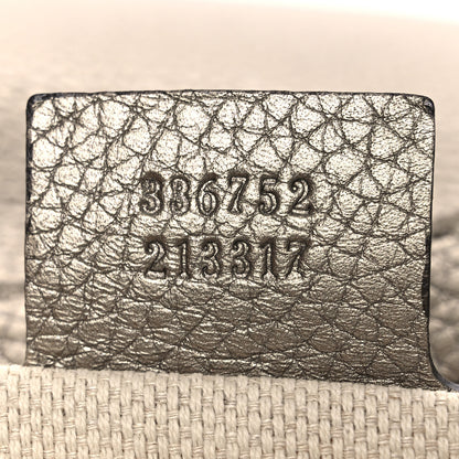 Gucci Metallic Pebbled Calfskin Medium Soho Flap Crossbody Golden Beige 7 of 13