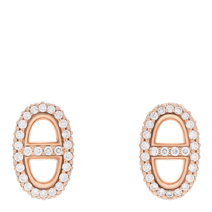 Hermes 18K Rose Gold Diamond New Farandole Earrings 1 of 5