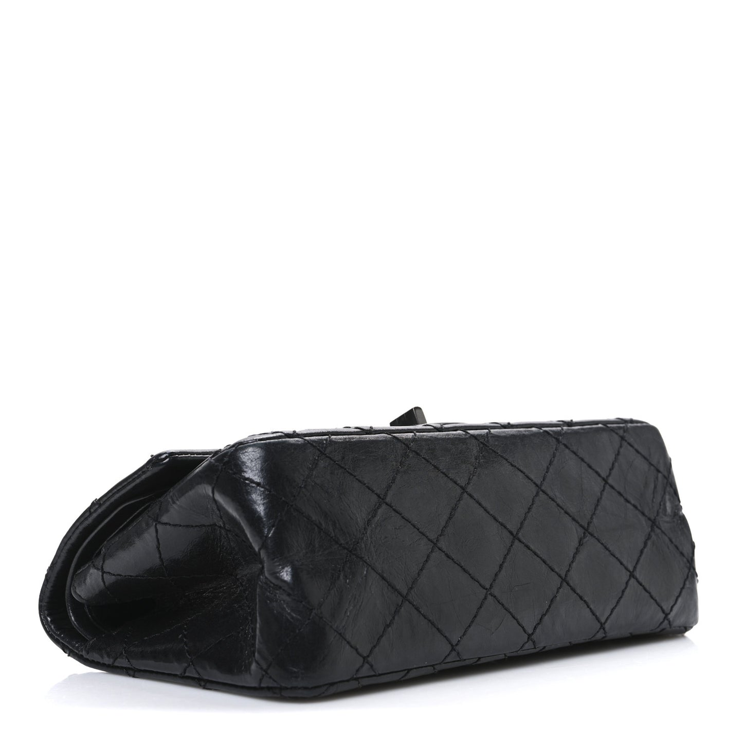 Aged Calfskin Quilted 2.55 Reissue Mini Flap So Black So Black