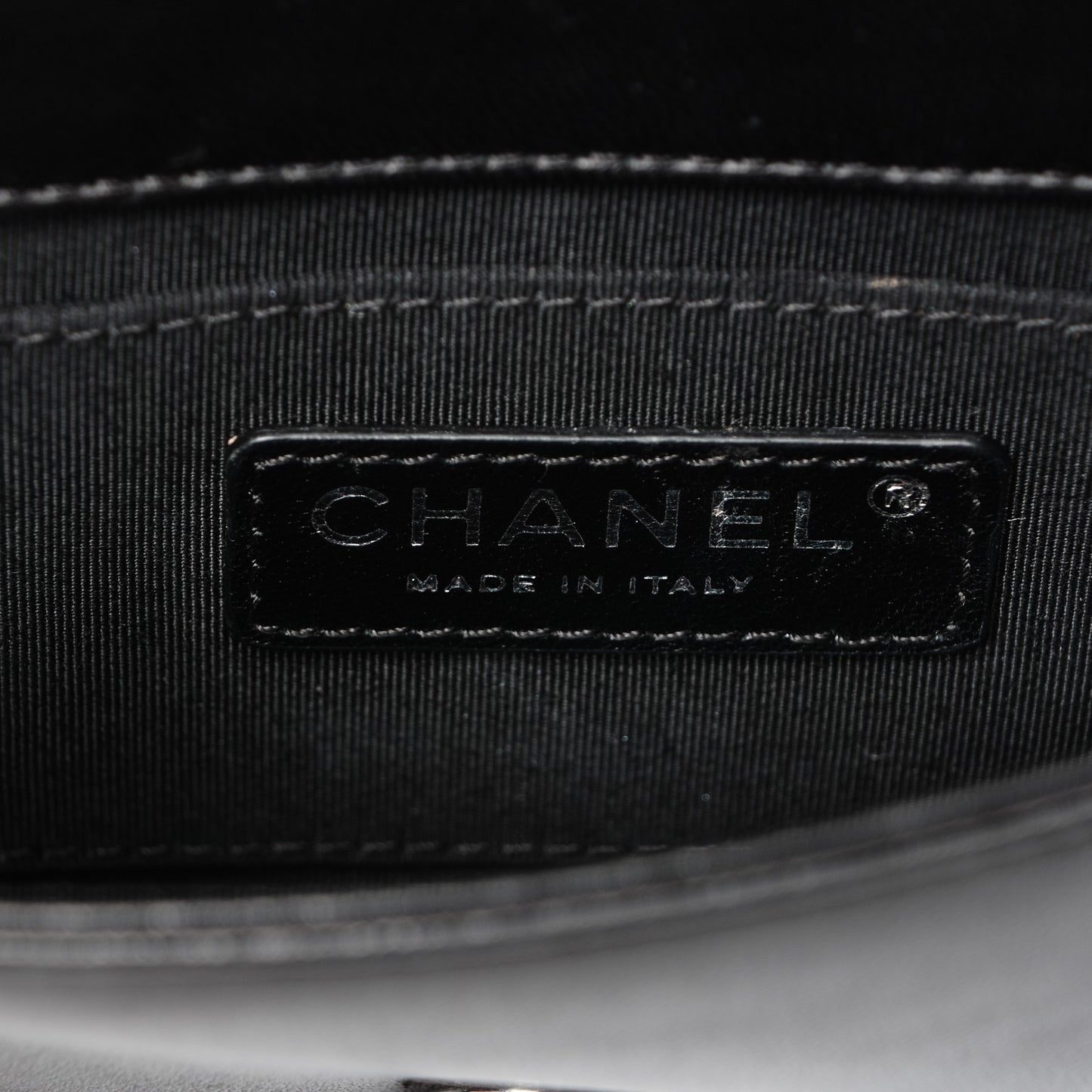 Plexiglass Patent Mini Striped Boy Brick Flap Black White