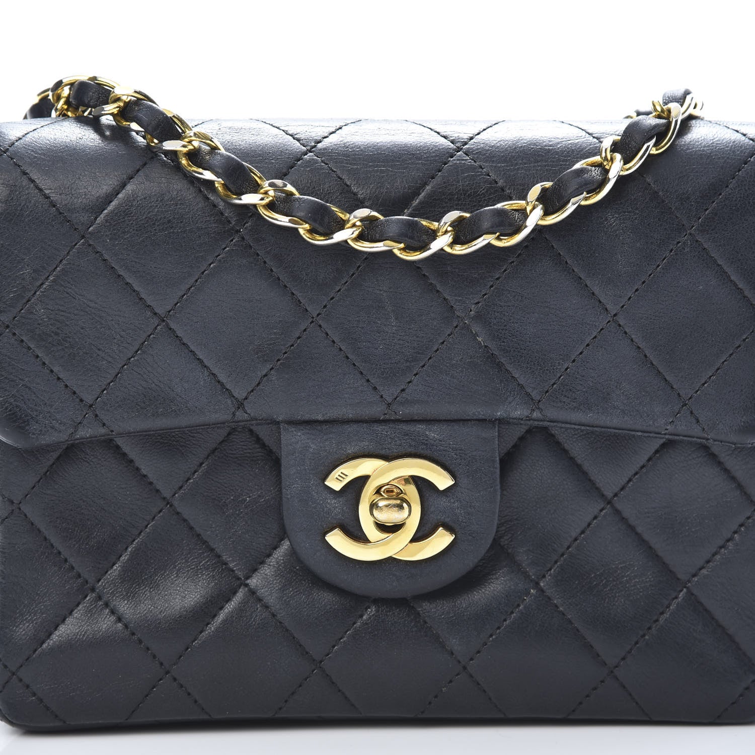 Chanel Lambskin Quilted Mini Square Flap Black 9 of 13
