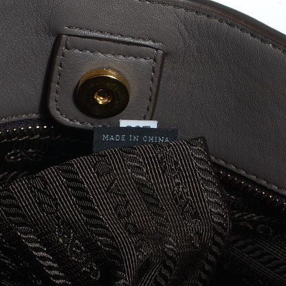 Prada Soft Calf Zipper Detail Tote Bambu 9 of 11