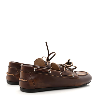 Miu Miu Vitello Deco Boat Loafers 39 Bruciato 5 of 10