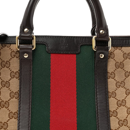 Gucci Monogram Vintage Web Medium Boston Dark Brown 8 of 13
