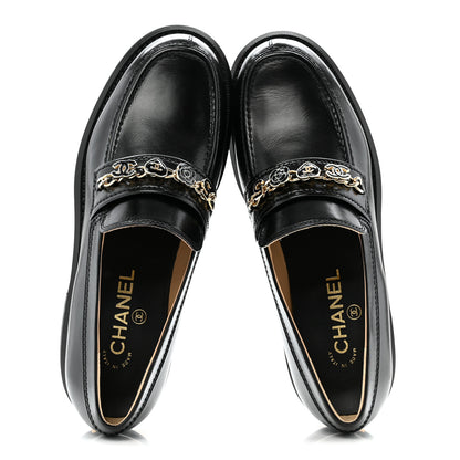 Chanel Calfskin Enamel Charms Mocassin Loafers 39 Black 2 of 11