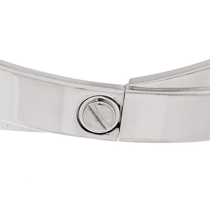 Cartier 18K White Gold 12 Diamond Double LOVE Bracelet 19 9 of 10