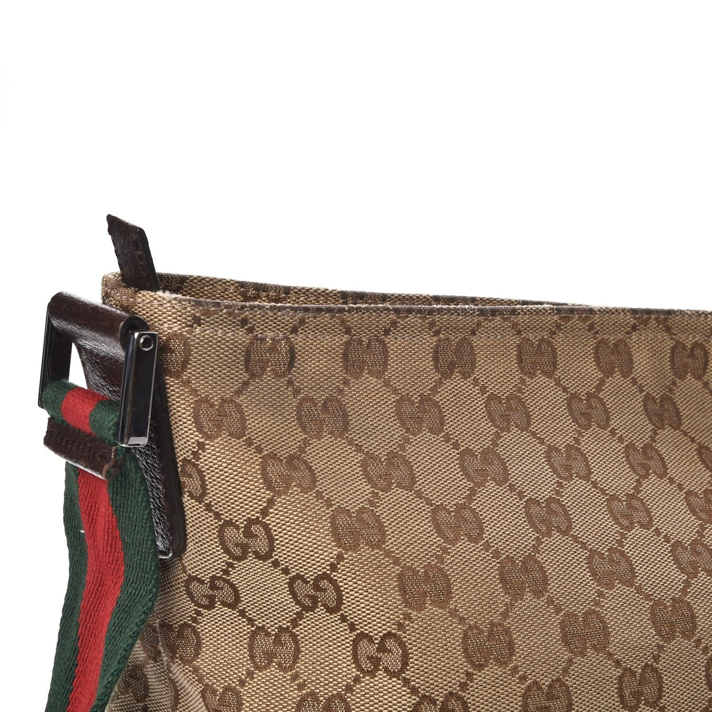 Monogram Web Medium Flat Messenger Bag Brown