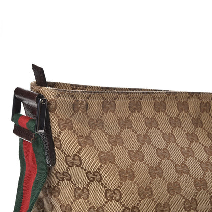 Gucci Monogram Web Medium Flat Messenger Bag Brown 8 of 12