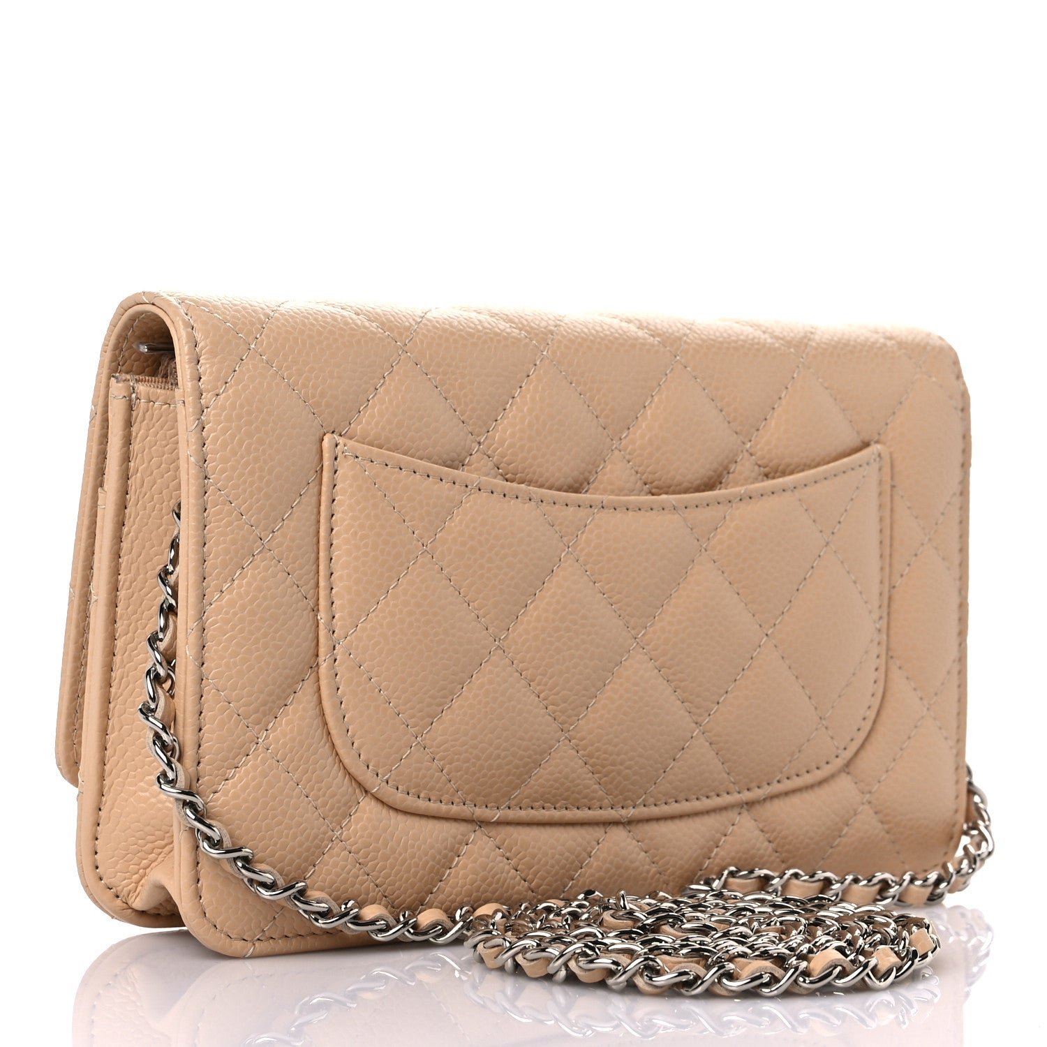 Chanel Caviar Quilted Wallet On Chain WOC Beige 3 of 11