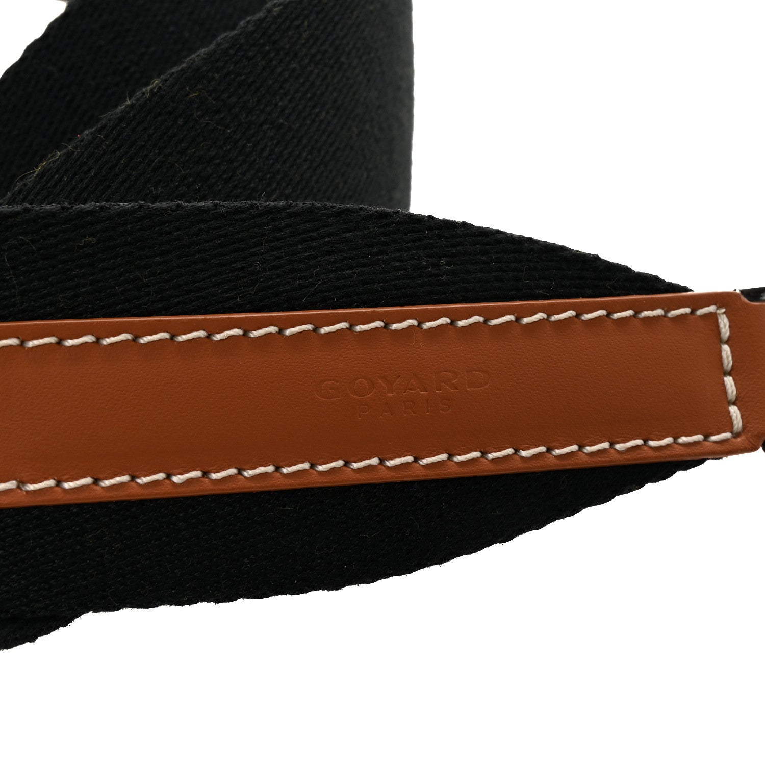 Goyard Canvas Calfskin Adjustable Shoulder Strap Black Gold 4 of 5