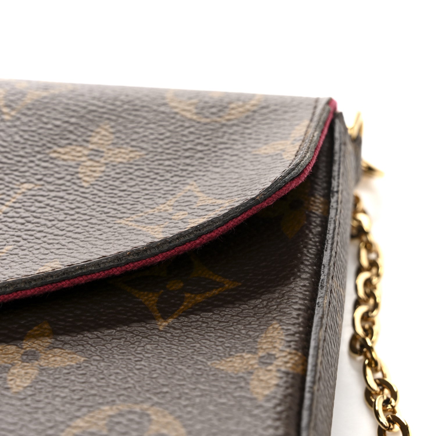 Louis Vuitton Monogram Pochette Felicie Chain Wallet Fuchsia 15 of 16