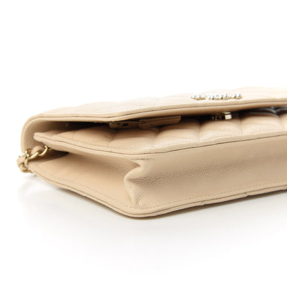 Chanel Caviar Quilted Coco Candy Wallet On Chain WOC Beige 6 of 11