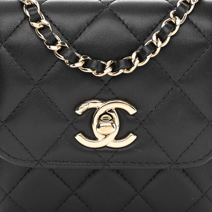 Chanel Lambskin Quilted Mini Trendy CC Chain Wallet Black 7 of 11