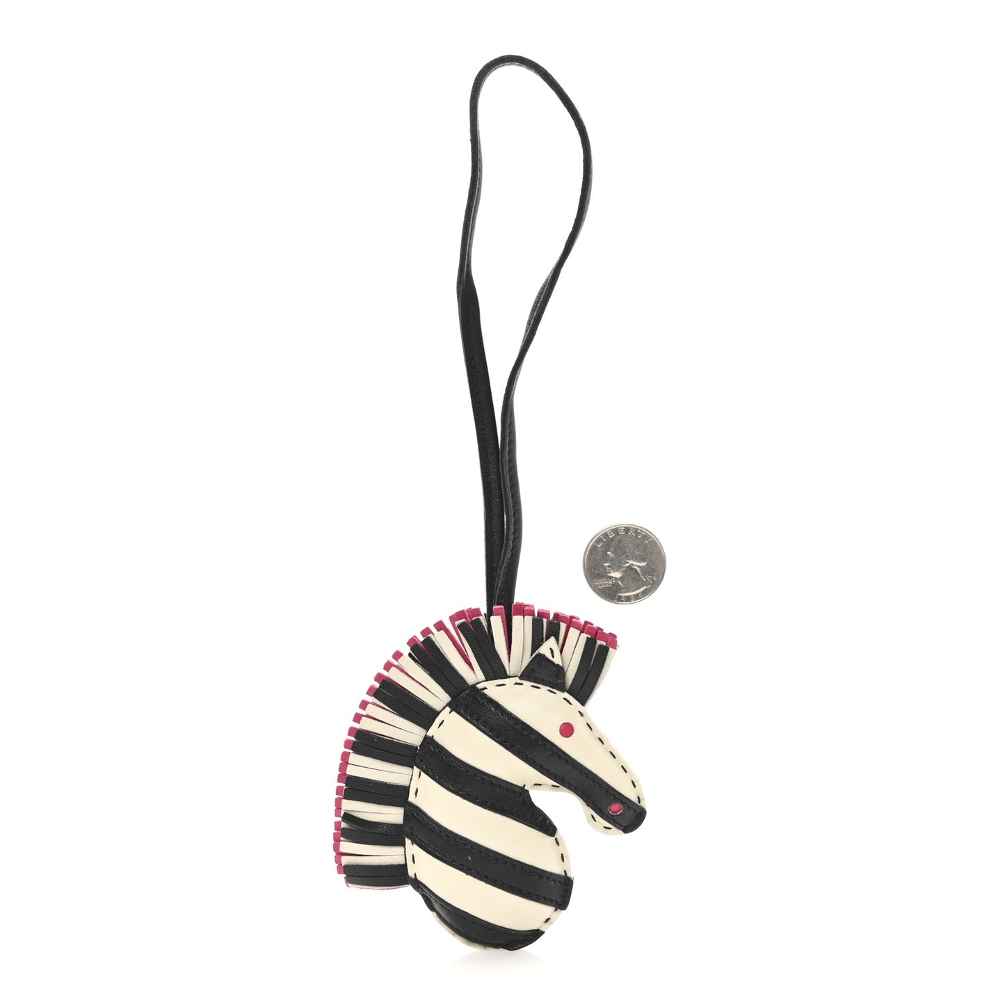 Milo Lambskin Geegee Savannah Bag Charm Craie Black Rose Mexico