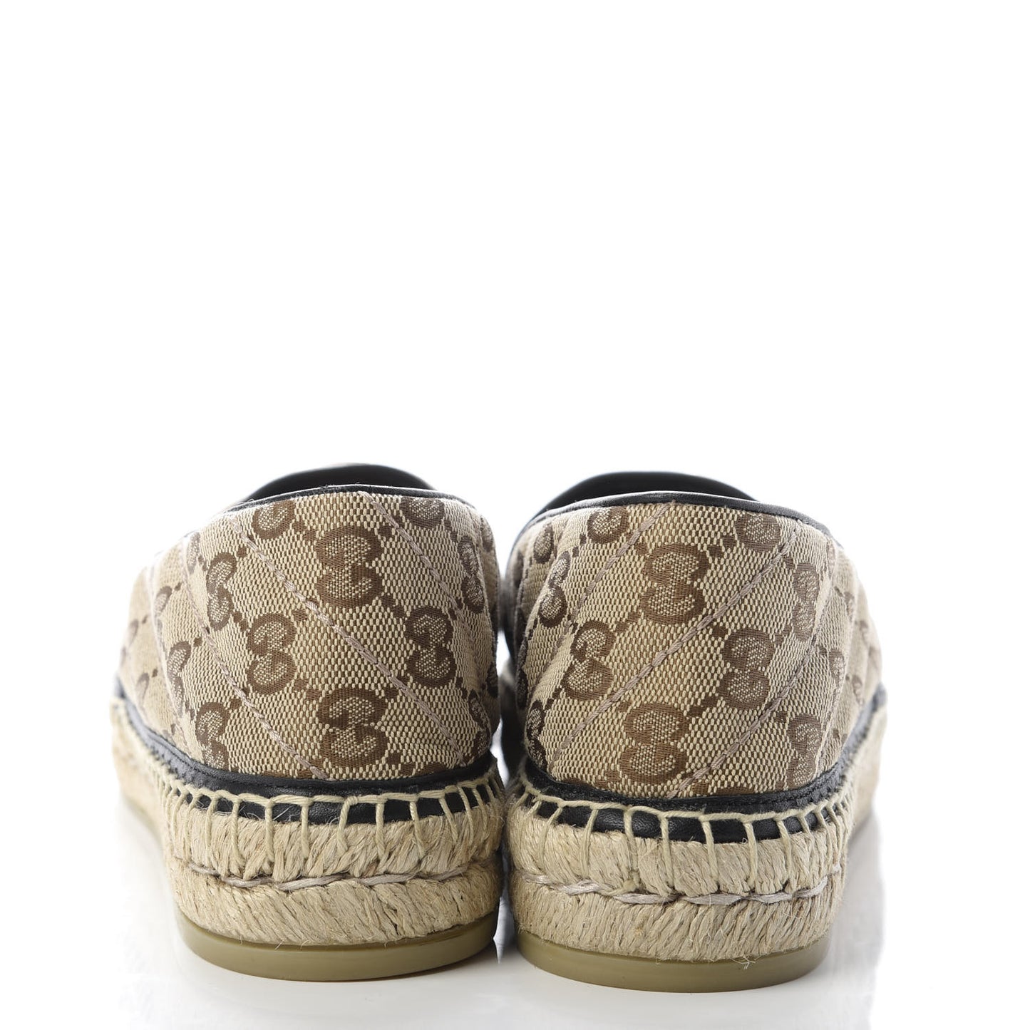 Monogram Matelasse Diagonal GG Marmont Espadrilles 39 Beige Ebony Black