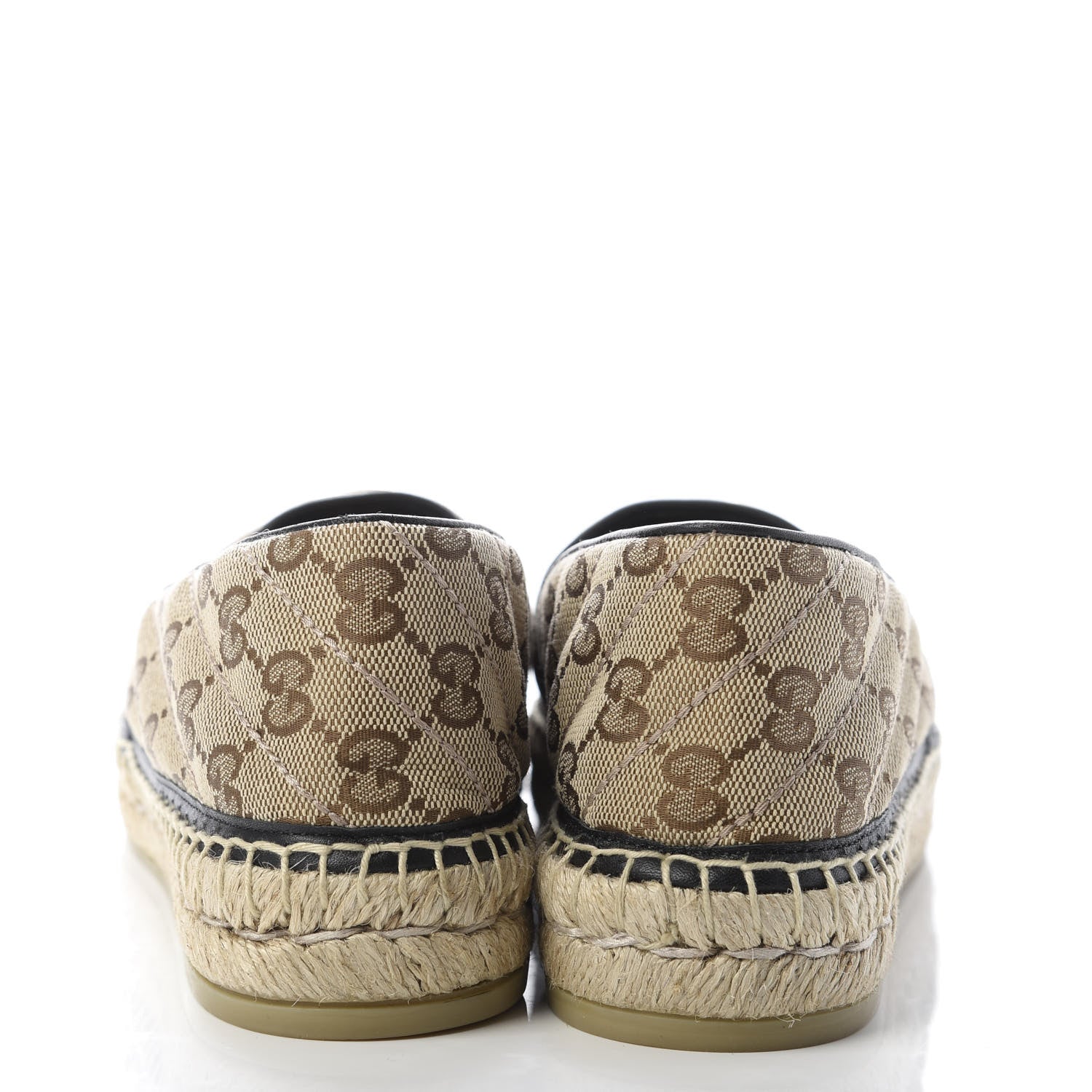 Gucci Monogram Matelasse Diagonal GG Marmont Espadrilles 39 Beige Ebony Black 6 of 10