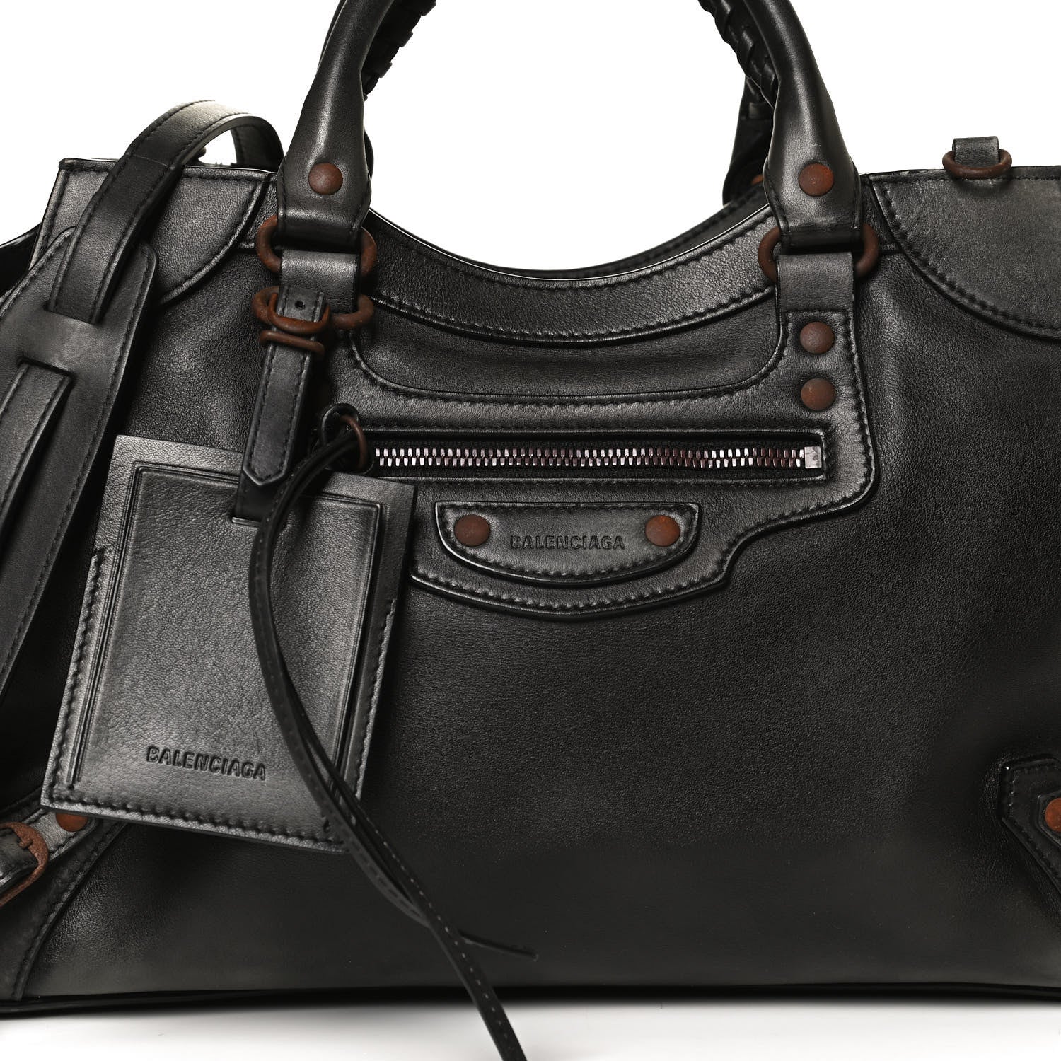 Balenciaga Used Calfskin Rust Hardware Neo Classic City Black 9 of 14