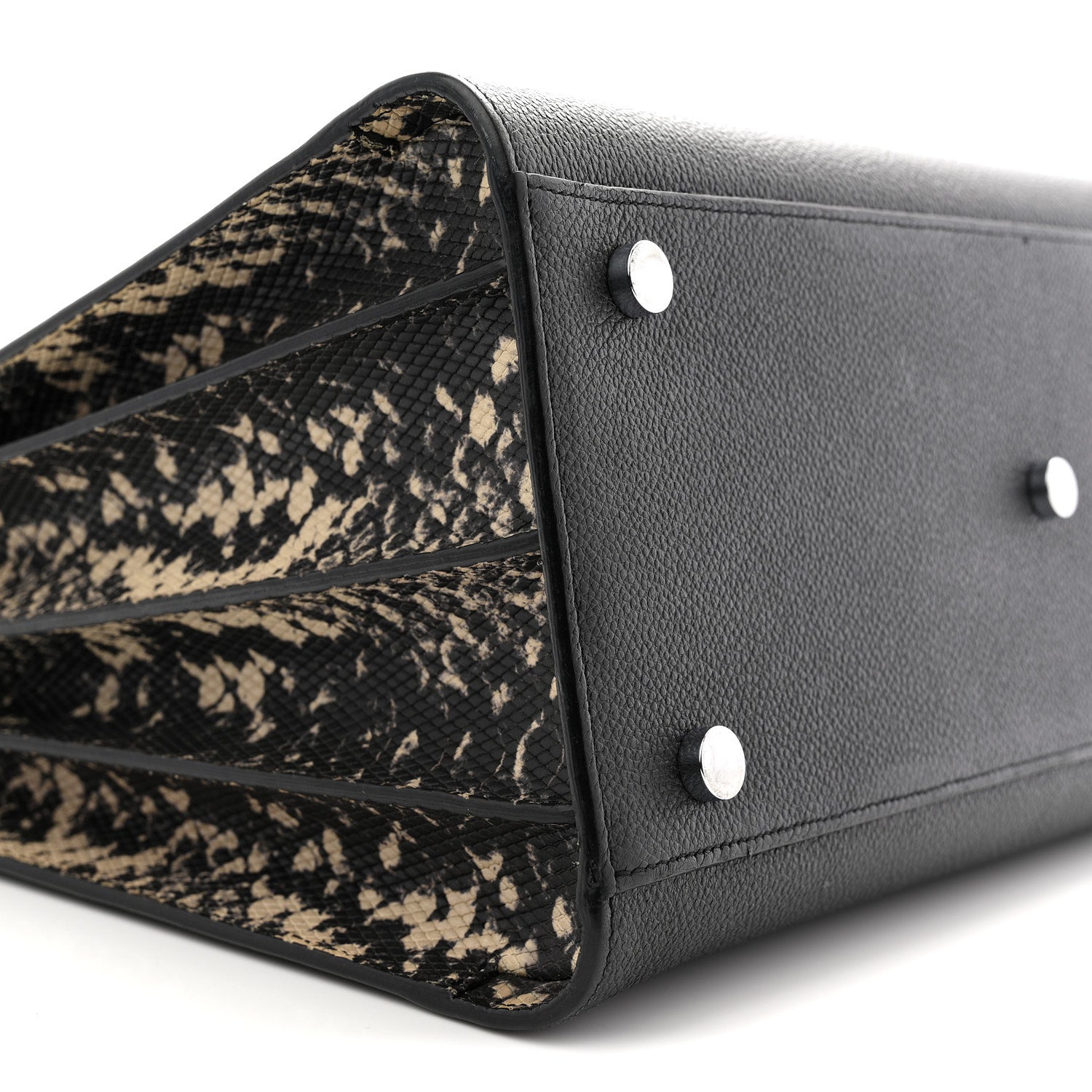 Saint Laurent Grained Calfskin Embossed Python Small Sac De Jour Black 9 of 12