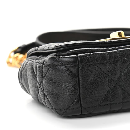 Christian Dior Supple Calfskin Cannage Micro Caro Bag Black 5 of 8