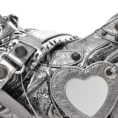 Balenciaga Metallic Agneau Arena Le Cagole Shoulder Bag XS Silver 8 of 10