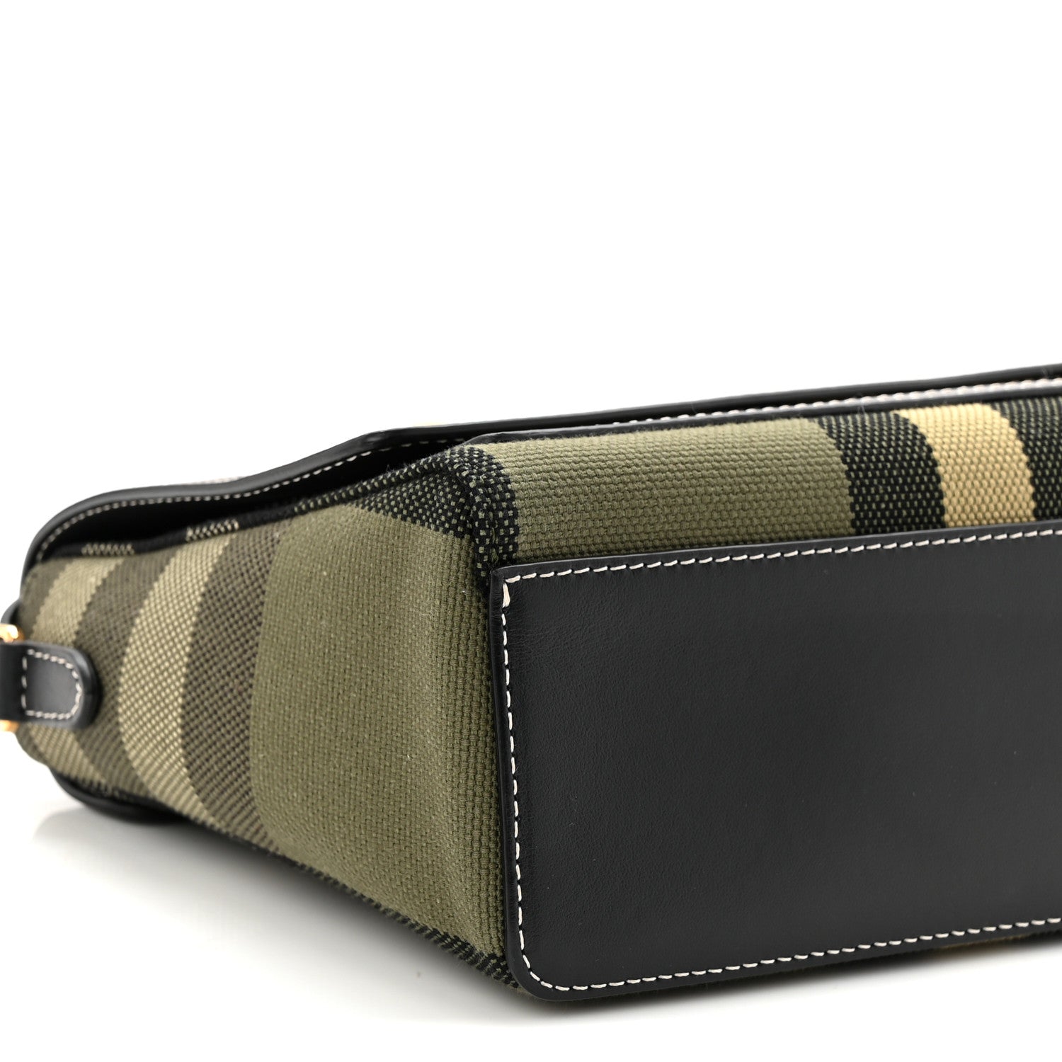 Burberry Calfskin Tartan Note Crossbody Bag Military Green 8 of 10