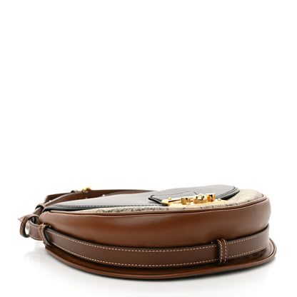 Gucci GG Supreme Monogram Calfskin Small Padlock Messenger Shoulder Bag Beige Black Cuir 4 of 12