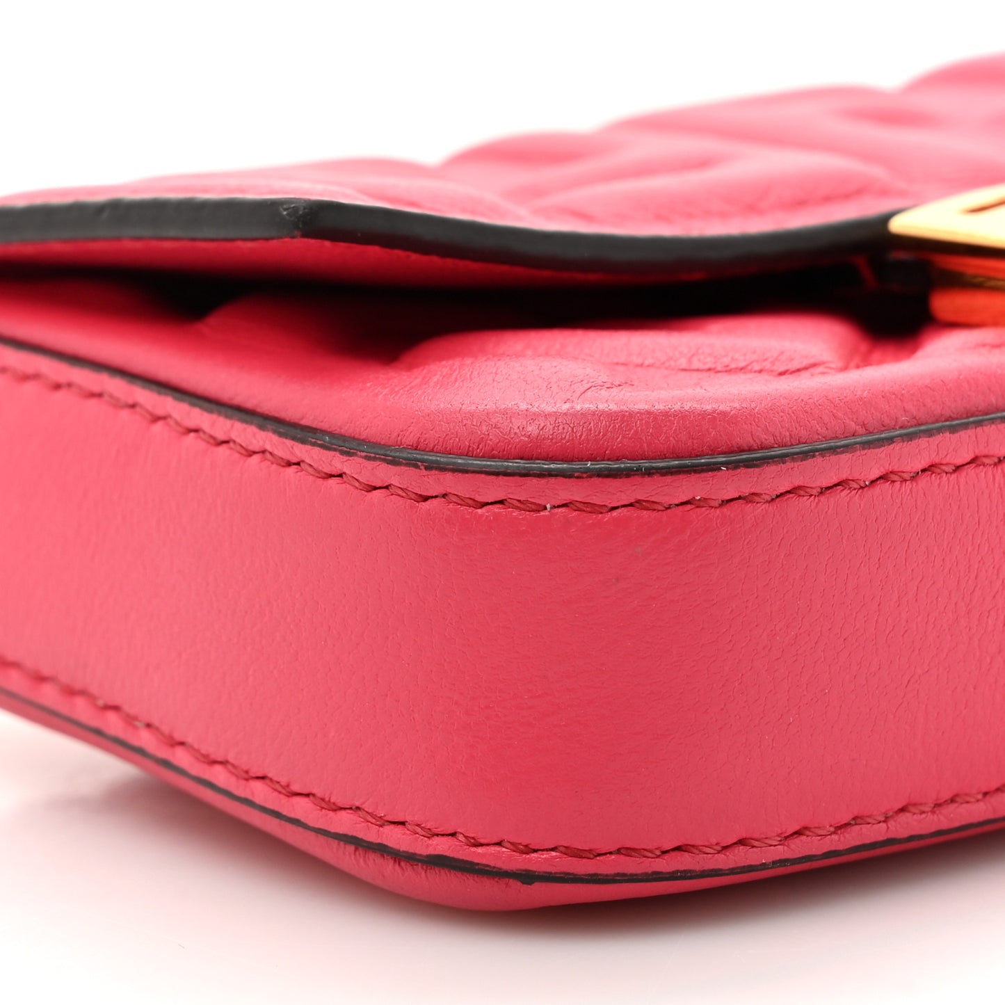 Nappa Matisse FF Embossed Nano Baguette Charm Lampone