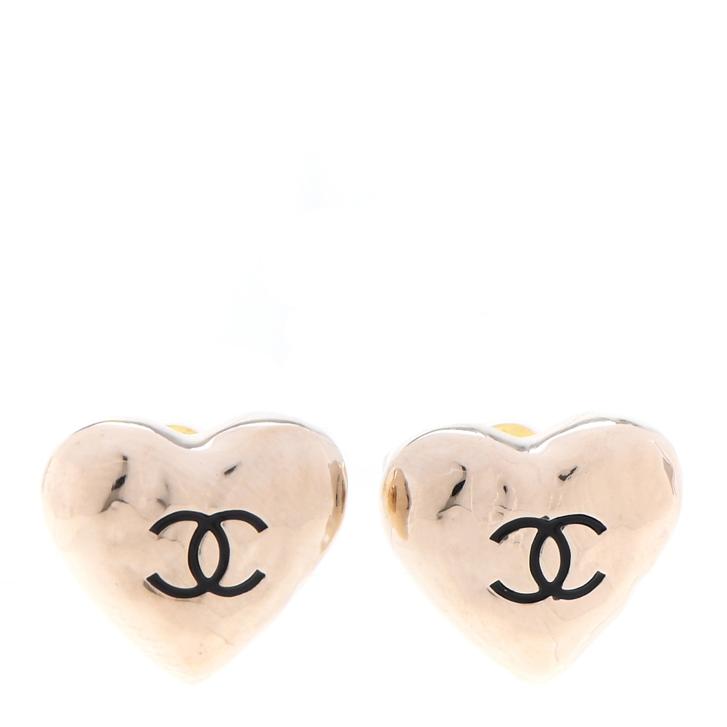 Chanel CC Heart Earrings Gold 1 of 4
