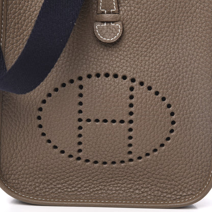 Hermes Taurillon Clemence Amazone Evelyne TPM Etoupe Bleu Indigo 10 of 11