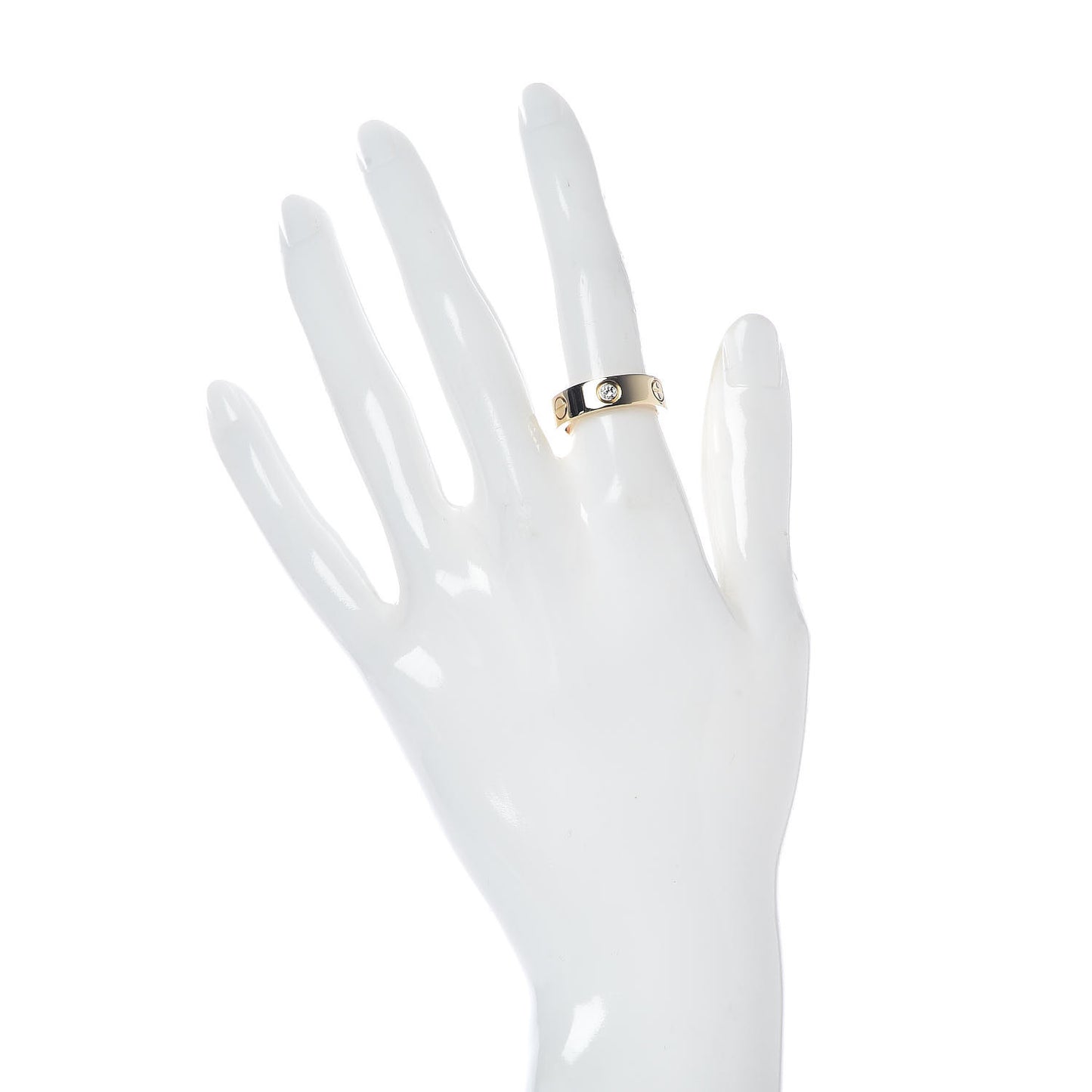 18K Yellow Gold 3 Diamond 5.5mm LOVE Ring 51 5.75
