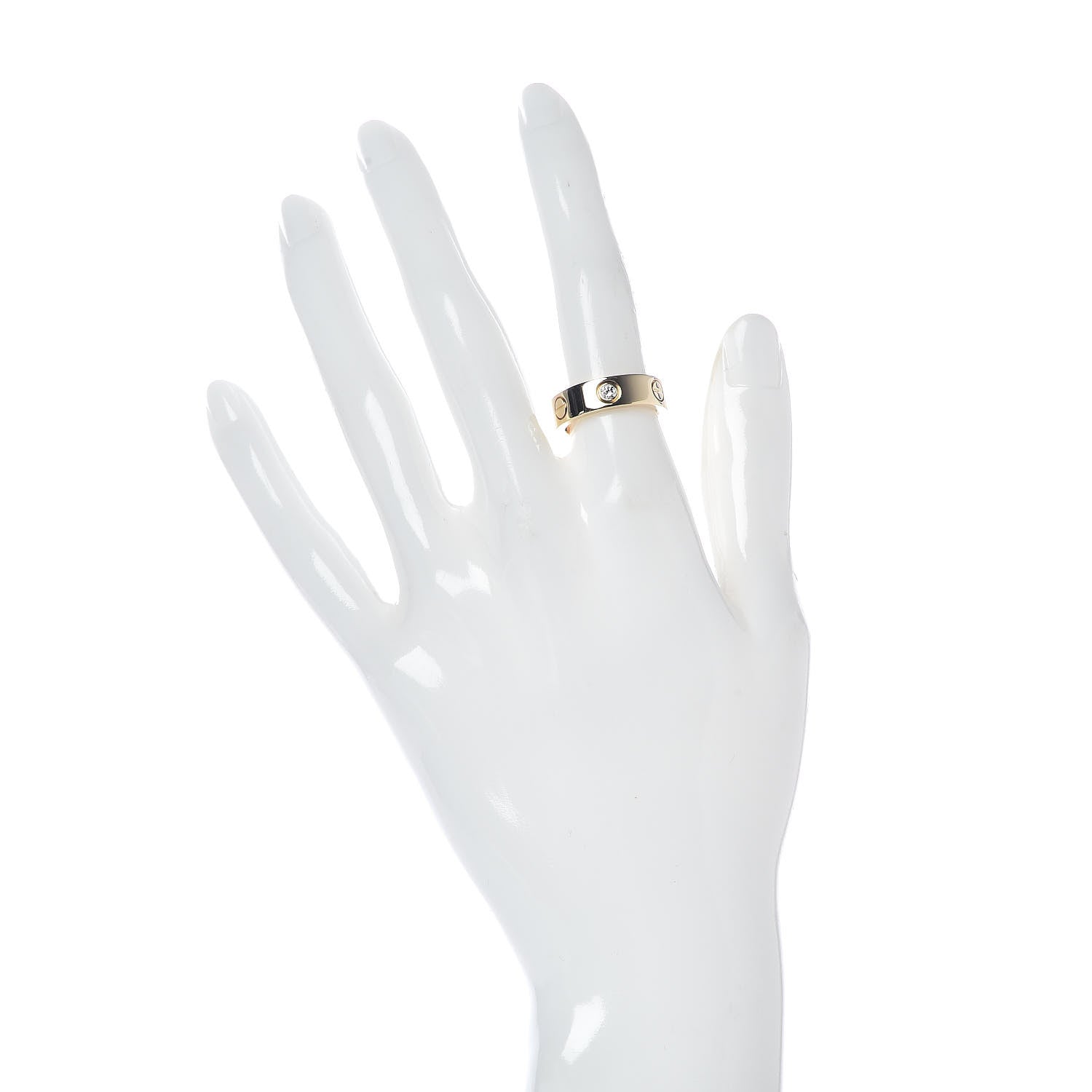 Cartier 18K Yellow Gold 3 Diamond 5.5mm LOVE Ring 51 5.75 2 of 7