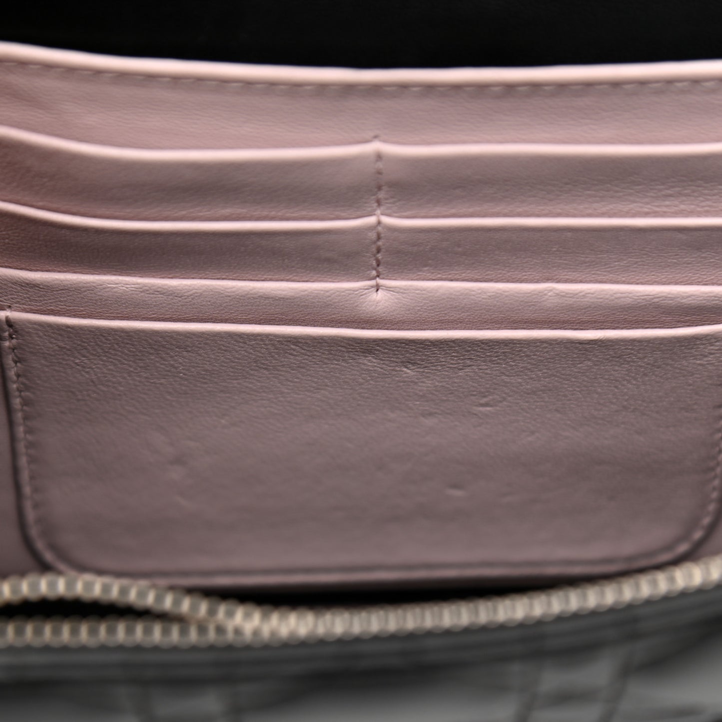 Lambskin Cannage Miss Dior Promenade Pouch Black