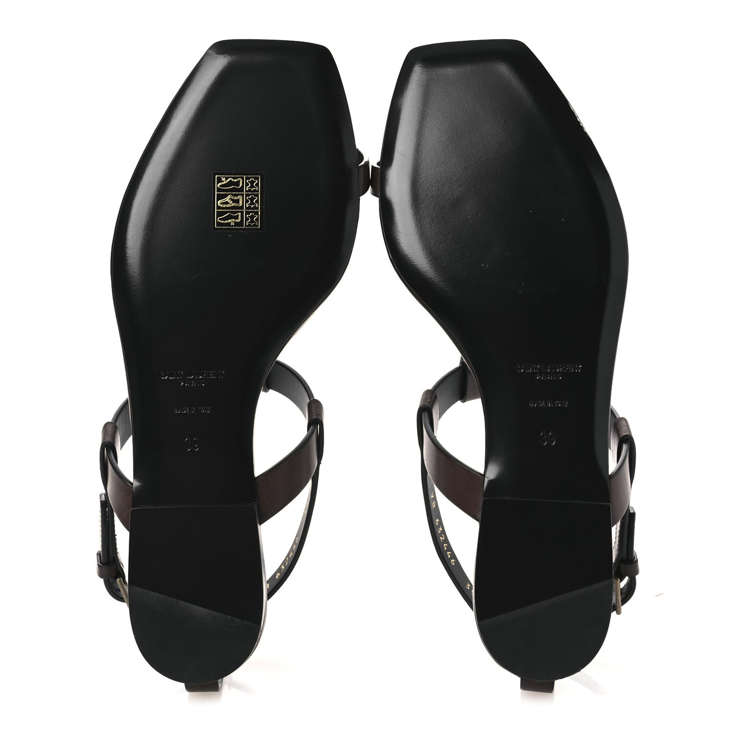 Calfskin Cassandra Monogram Sandals 39 Moro