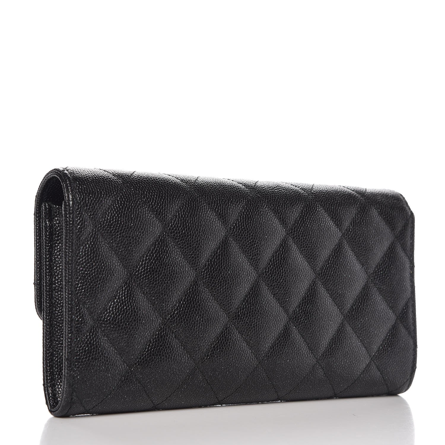 Chanel Iridescent Caviar Quilted Large Gusset Flap Wallet Black 3 of 9